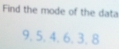 Find the mode of the data
9. 5. 4. 6. 3. 8