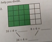 help you divide . 
2.
8/ 4= _ 
_ 16/ 4=
_ 24/ 4=