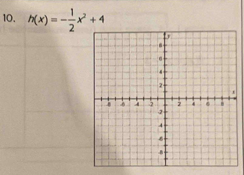 h(x)=- 1/2 x^2+4