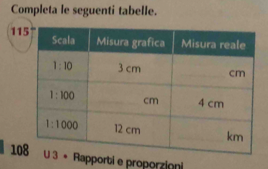 Completa le seguenti tabelle.
11
10Rapporti e proporzioni