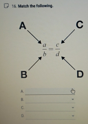 Match the following.
_
A.
_
B.
_
C.
_
D.