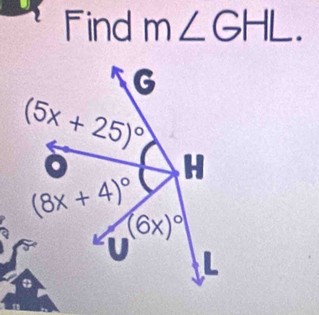 Find d m∠GHL.