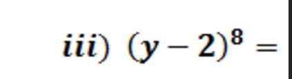 iii) (y-2)^8=