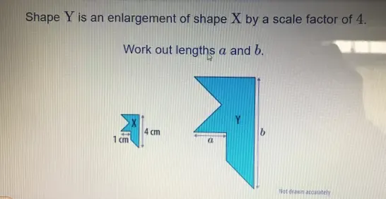 Solved: Shape Y is an enlargement of shape X by a scale factor of 4 ...