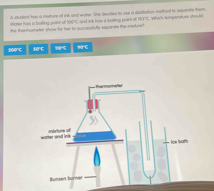 Solved: A student has a mixture of ink and water. She decides to use a ...