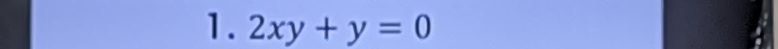 2xy+y=0