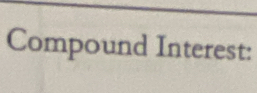 Compound Interest: