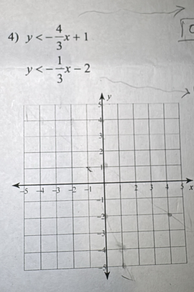 y<- 4/3 x+1
y<- 1/3 x-2
x