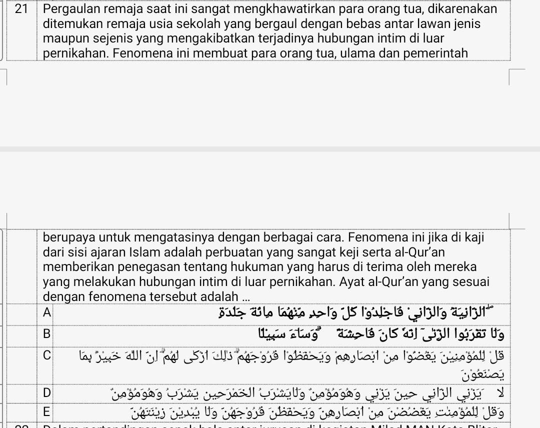 Pergaulan remaja saat ini sangat mengkhawatirkan para orang tua, dikarenakan 
ditemukan remaja usia sekolah yang bergaul dengan bebas antar lawan jenis 
maupun sejenis yang mengakibatkan terjadinya hubungan intim di luar 
pernikahan. Fenomena ini membuat para orang tua, ulama dan pemerintah