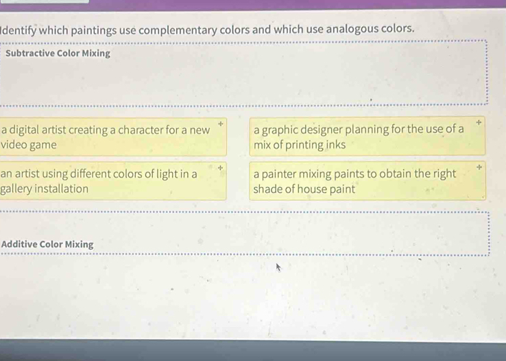 Solved: Identify which paintings use complementary colors and which use ...