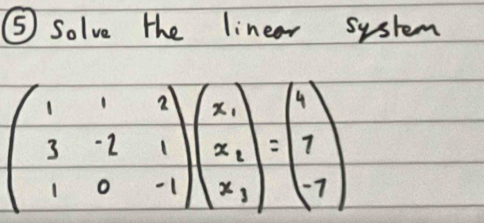 ⑤ Solve the linear system