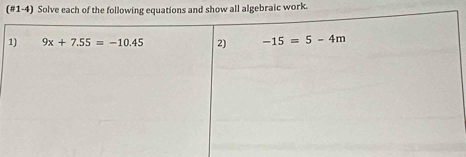 (all algebraic work.