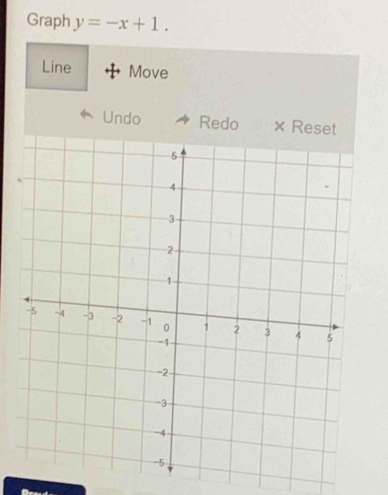 Graph y=-x+1. 
Line Move 
Undo Redo