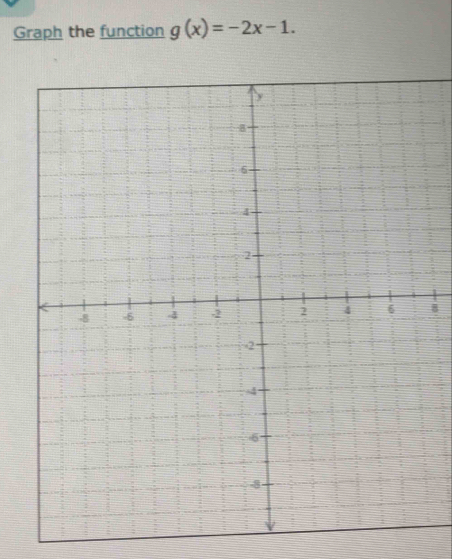 Graph the function g(x)=-2x-1. 
8