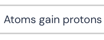 Atoms gain protons