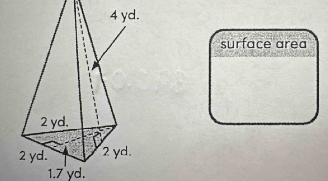 surface area
1.7 yd.