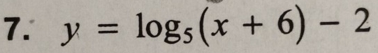 y=log _5(x+6)-2