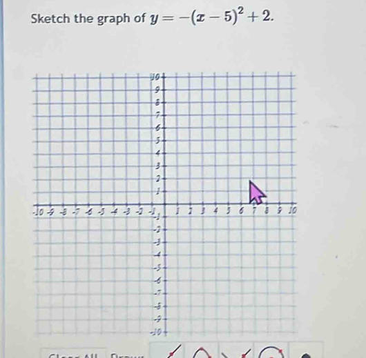 Sketch the graph of y=-(x-5)^2+2.