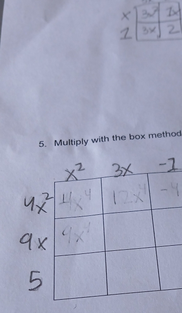 Multiply with the box method