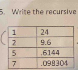 Write the recursive