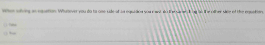 when sling as eqarnon. Whatever you do to one side of an equation you must do the same thing to the other side of the equation. 
□) ”,