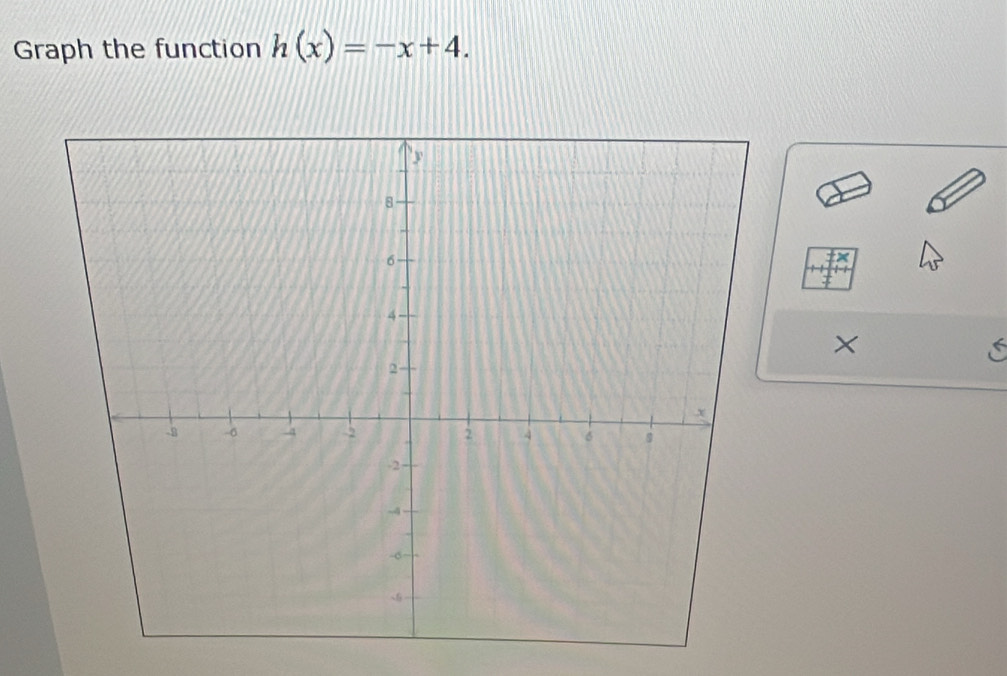 Graph the function h(x)=-x+4. 
× 
C