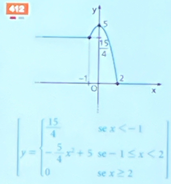 412
y=beginvmatrix  15/4 &xx <2 0&x≥ 2endvmatrix