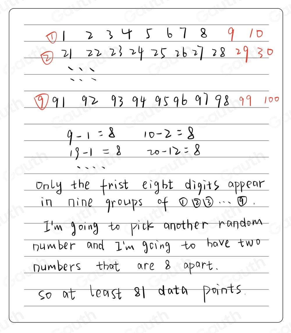 Solved: Numbers are drawn from 100 integers 1 to 100. At least how many ...