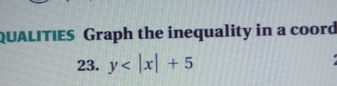 QUALITIES Graph the inequality in a coord 
23. y