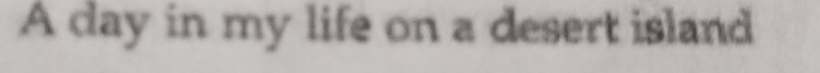 A day in my life on a desert island