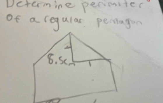 Determine perieiter 
of a regular peiagon