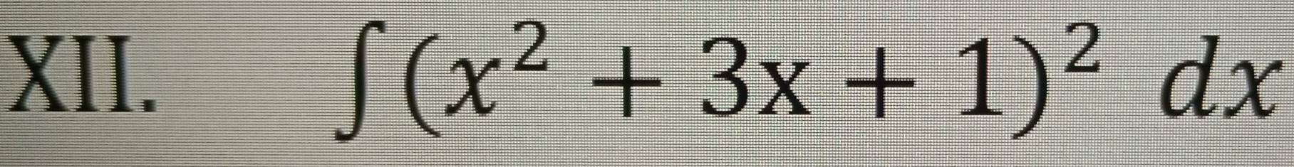 ∈t (x^2+3x+1)^2dx