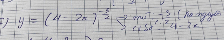 y=(4-2x)^- 3/2  shut  (-3)/2  (he nggon 
cbso 4-8x