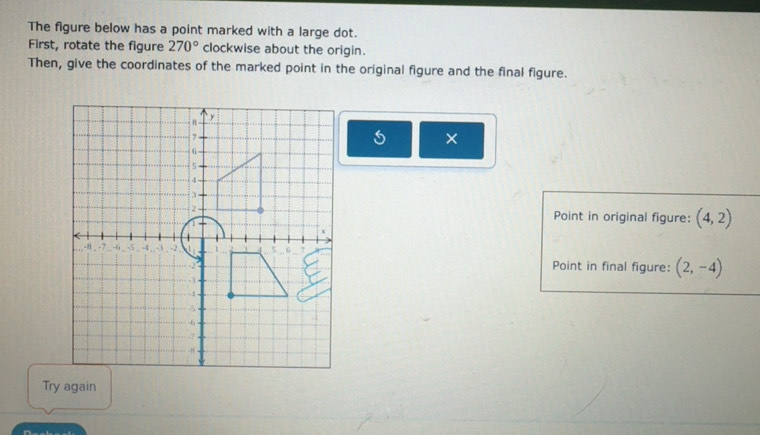 Solved: The figure below has a point marked with a large dot. First ...