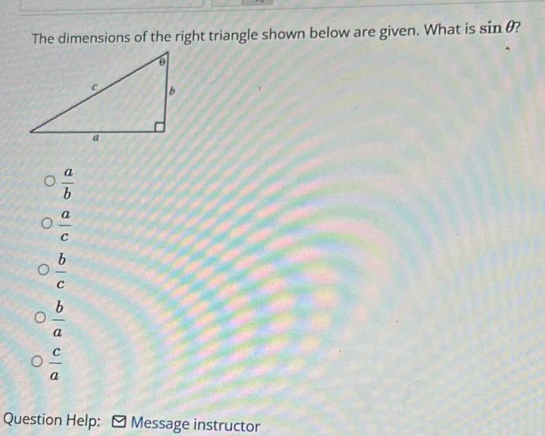 Solved: The dimensions of the right triangle shown below are given ...