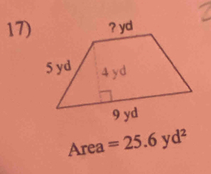 Area =25.6yd^2