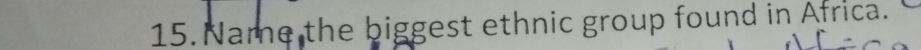 Name the biggest ethnic group found in Africa.