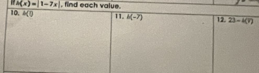 if h(x)=|1-7x| , find