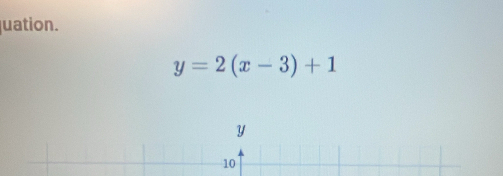 uation.
y=2(x-3)+1
Y
10