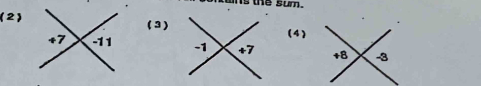 the sum. 
(2) 
(3) 
(4)