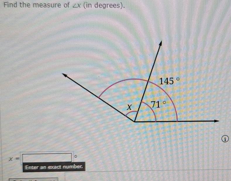 Find the measure of ∠ X (in degrees).
x= □°
Enter an exact number