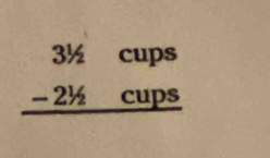 beginarrayr 3^(1/2)cups -2^(1/2)cups hline endarray