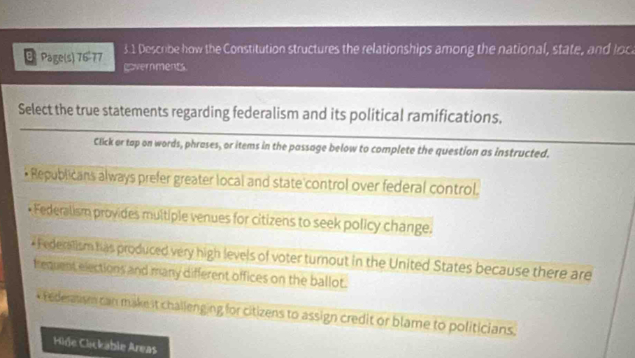 Solved: 3.1 Descrbe how the Constitution structures the relationships ...