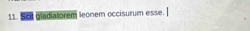 Scit gladiatorem leonem occisurum esse.