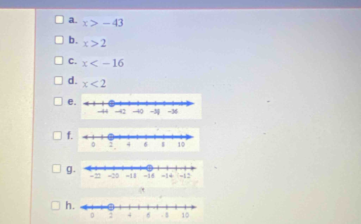 x>-43
b. x>2
C. x
d. x<2</tex> 
f. 
g. 
h.