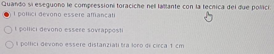 Risolto:Quando si eseguono le compressioni toraciche nel lattante con ...