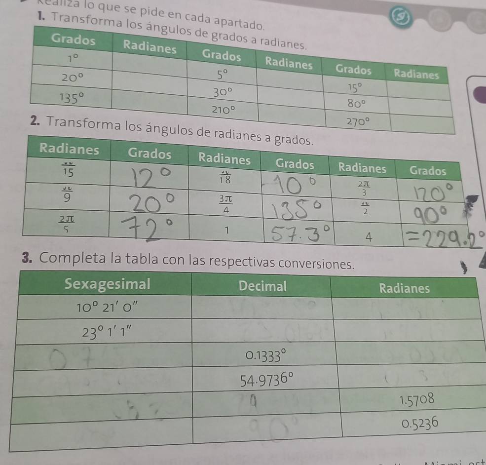 ealiza lo que se pide en cada ap
I Transform
3. Completa la tabla con las respectivas