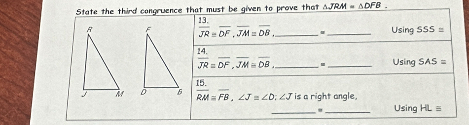 △ JRM≌ △ DFB.