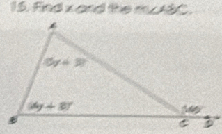 Find x and the m ∠