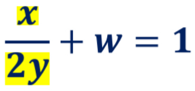  |x|/2y| +w=1